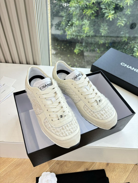 Chanel Suede Round Toe Thick Sole Casual Fashion Sneakers Comfortable