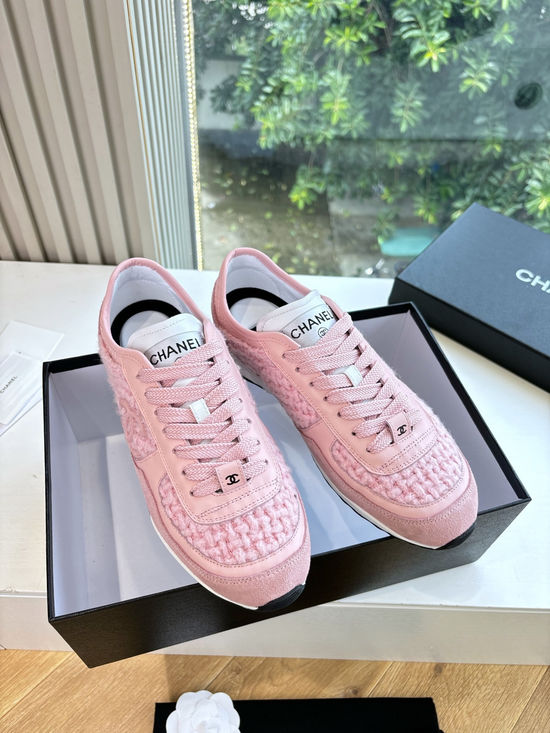 Chanel Suede Round Toe Thick Sole Casual Fashion Sneakers Comfortable