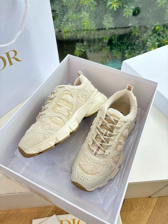 Christian Dior Leather Mesh Casual Sneakers Breathable Comfortable Stylish Daily Shoes