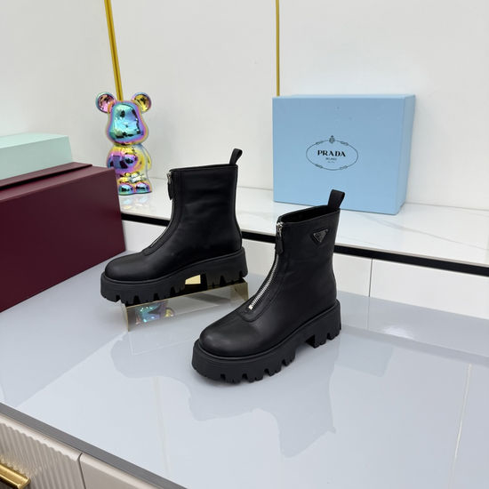 Prada Classic Logo Detail Slip On Comfort Ankle Boots