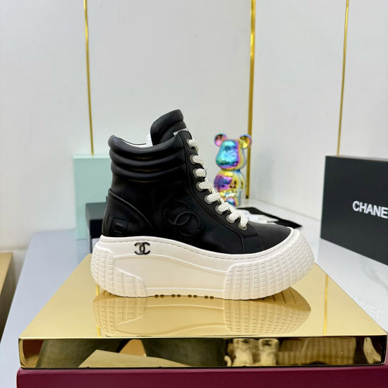 Chanel Classic Premium Leather Short Boots with Hardware Buckle