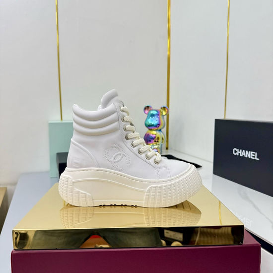 Chanel Classic Premium Leather Short Boots with Hardware Buckle
