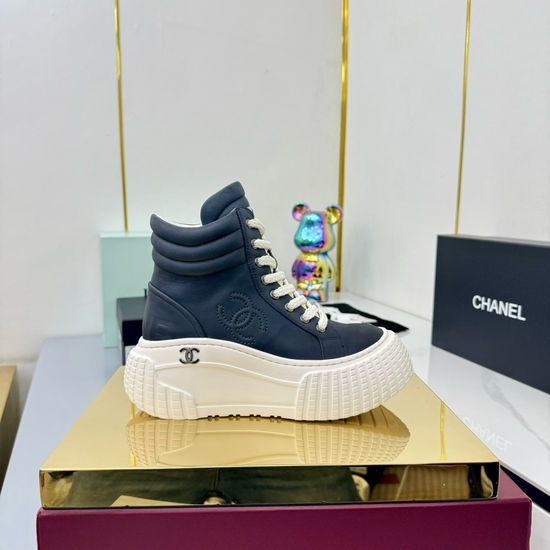 Chanel Classic Premium Leather Short Boots with Hardware Buckle