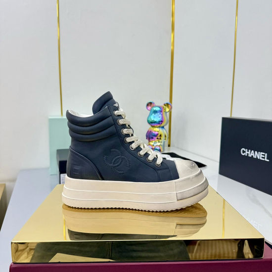 Chanel Classic Premium Leather Short Boots with Hardware Buckle