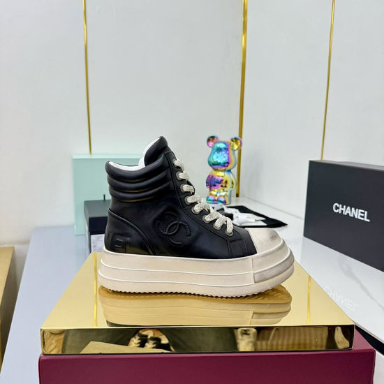 Chanel Classic Premium Leather Short Boots with Hardware Buckle