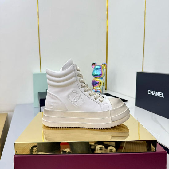 Chanel Classic Premium Leather Short Boots with Hardware Buckle