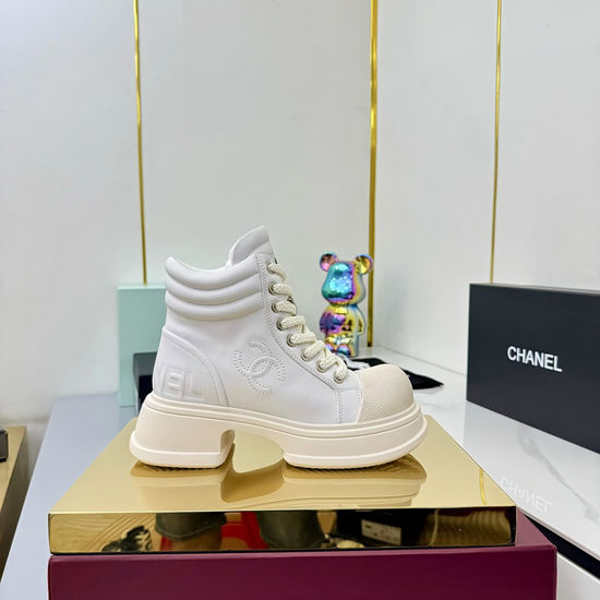 Chanel Classic Premium Leather Short Boots with Hardware Buckle