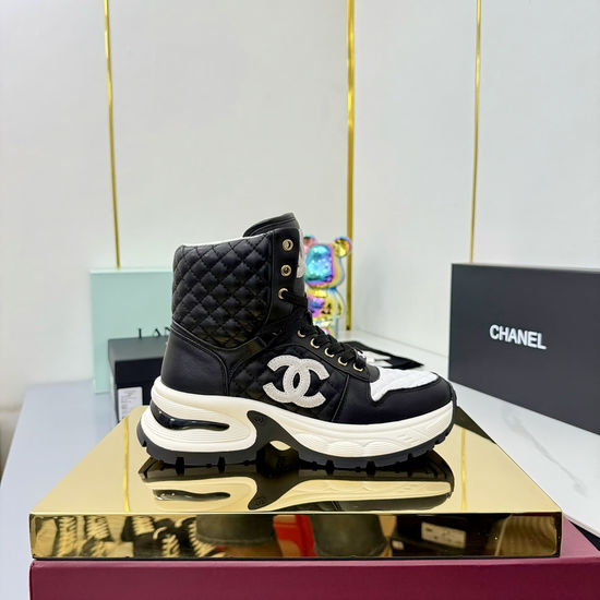 Chanel Classic Premium Leather Short Boots with Hardware Buckle