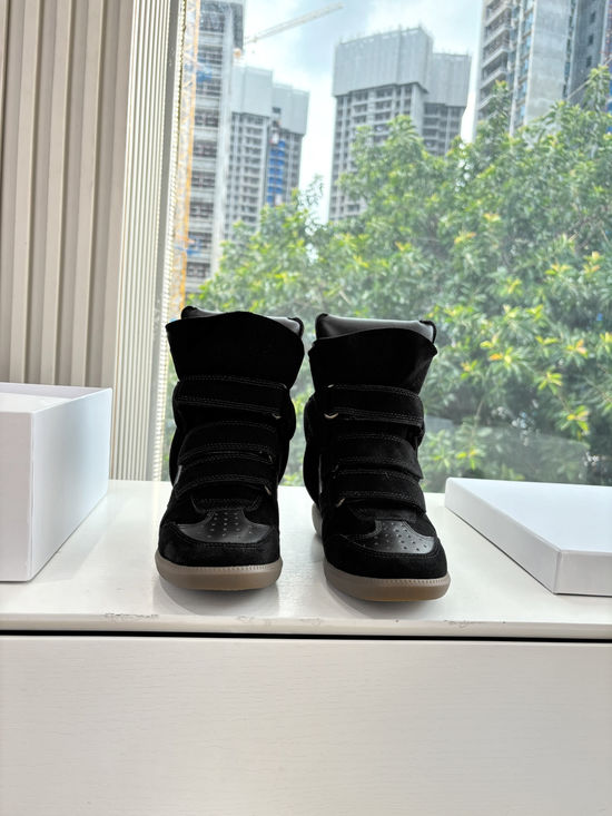 Isabel Marant Classic Hidden Heel Color Block High Top Sneakers