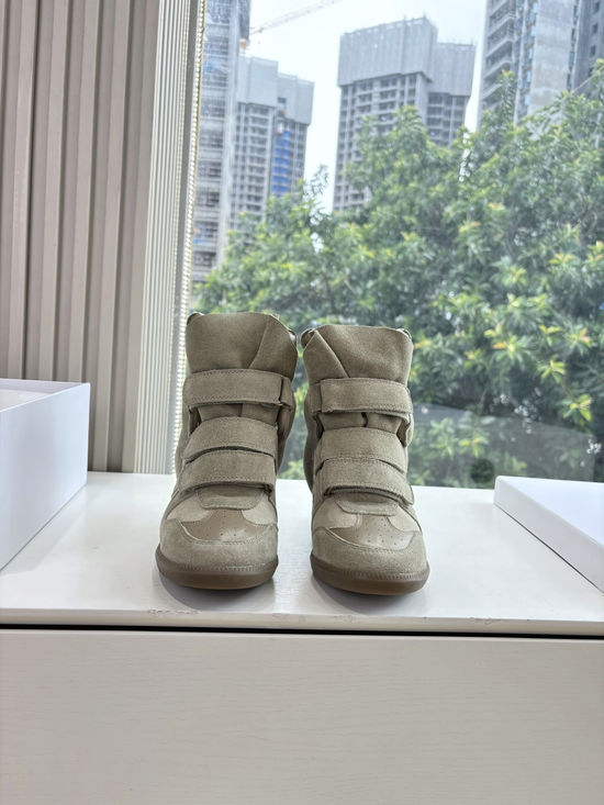 Isabel Marant Classic Hidden Heel Color Block High Top Sneakers