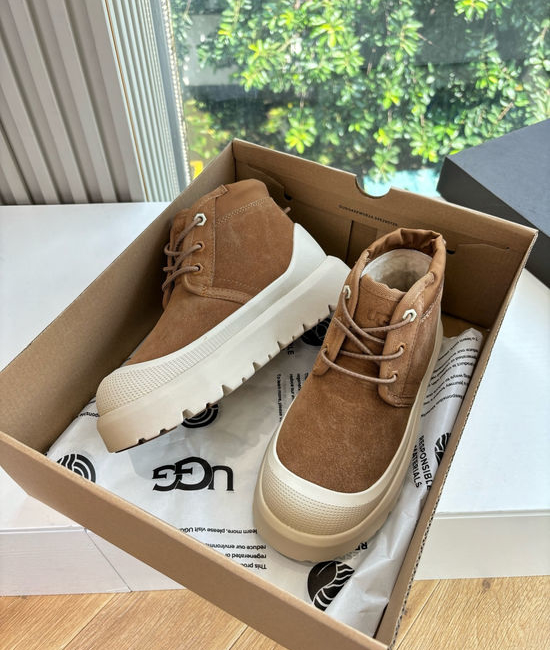 UGG Premium Suede Cozy Fleece Lined Non-Slip Platform Slippers