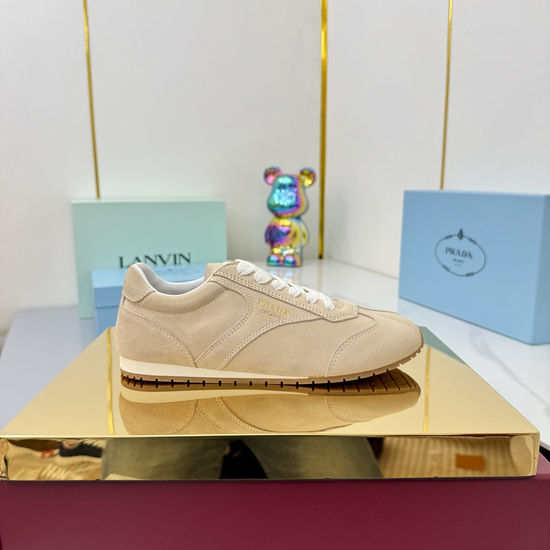 Prada Stylish Mixed Material Casual Sneakers For Daily Wear