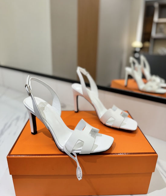 Hermes Classic Smooth Leather High Heel Daily Shoes