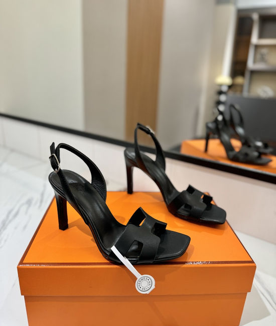 Hermes Classic Smooth Leather High Heel Daily Shoes