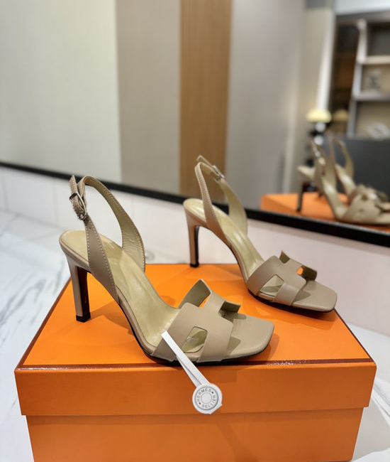 Hermes Classic Smooth Leather High Heel Daily Shoes