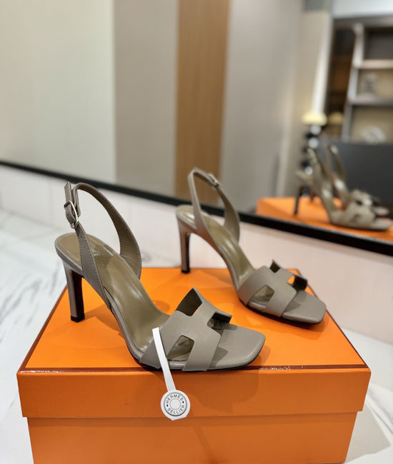 Hermes Classic Smooth Leather High Heel Daily Shoes