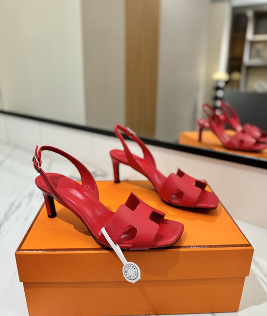 Hermes Classic Smooth Leather Mid Heel Daily Shoes