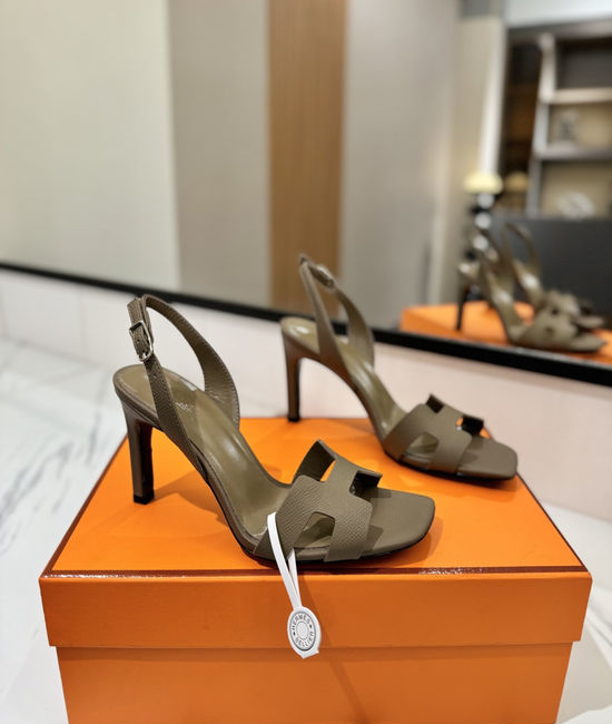 Hermes Classic 9cm Epsom Leather Comfortable Pumps