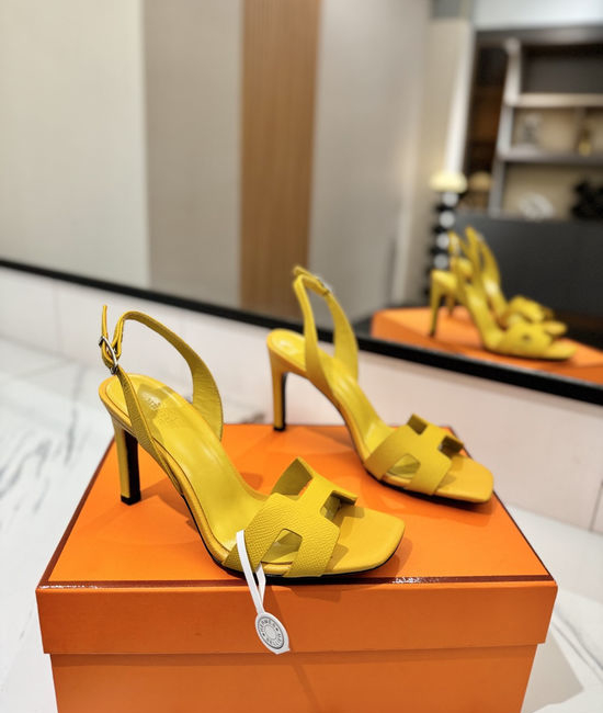 Hermes Classic 9cm Epsom Leather Comfortable Pumps