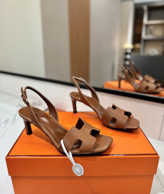 Hermes Classic 6.5cm Epsom Leather Comfortable Pumps