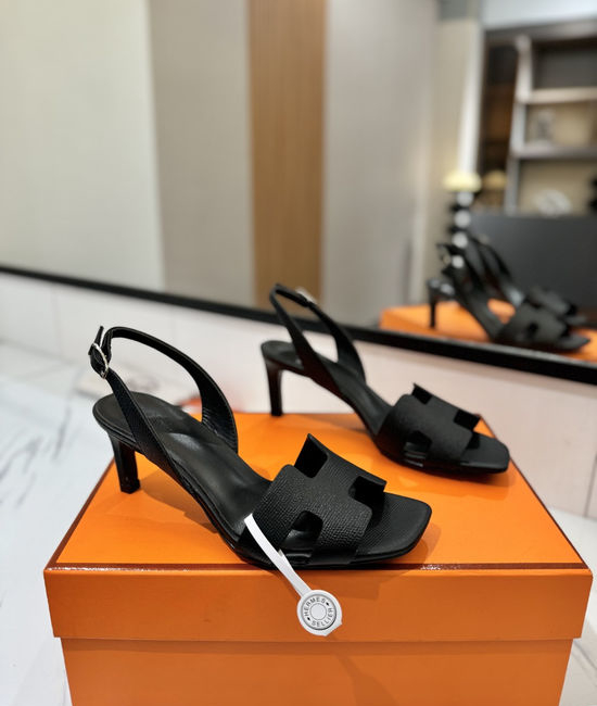 Hermes Classic 6.5cm Epsom Leather Comfortable Pumps