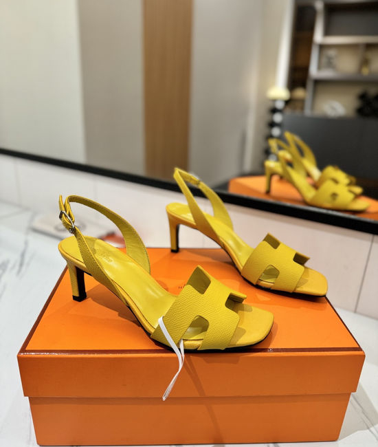 Hermes Classic 6.5cm Epsom Leather Comfortable Pumps
