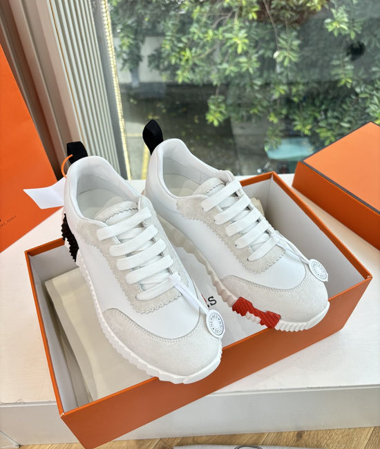 Hermes Premium Leather Comfortable Versatile Casual Sneakers Fashionable