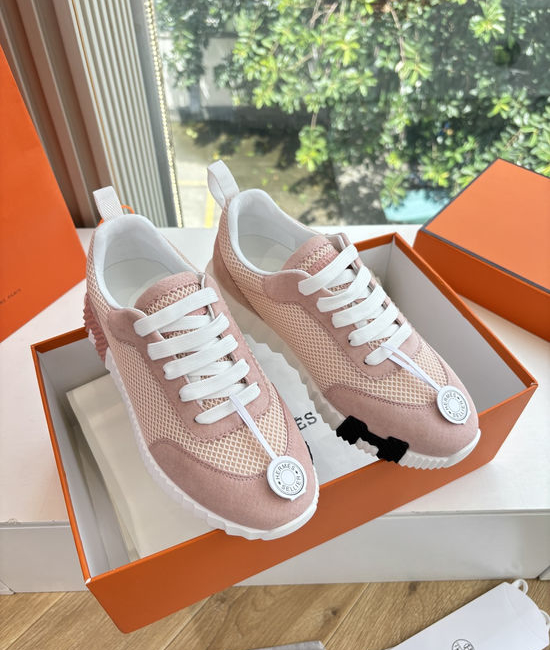 Hermes Breathable Leather Mesh Upper Comfortable Casual Sneakers Durable