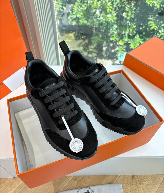 Hermes Premium Leather Comfortable Versatile Casual Sneakers Fashionable