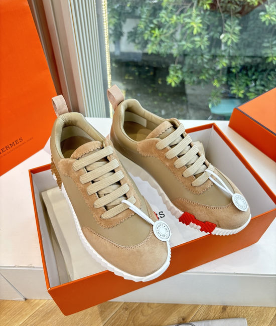 Hermes Premium Leather Comfortable Versatile Casual Sneakers Fashionable