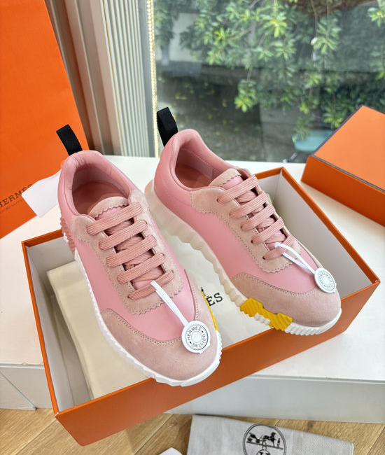 Hermes Premium Leather Comfortable Versatile Casual Sneakers Fashionable