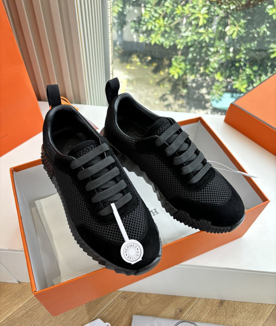Hermes Breathable Leather Mesh Upper Comfortable Casual Sneakers Durable