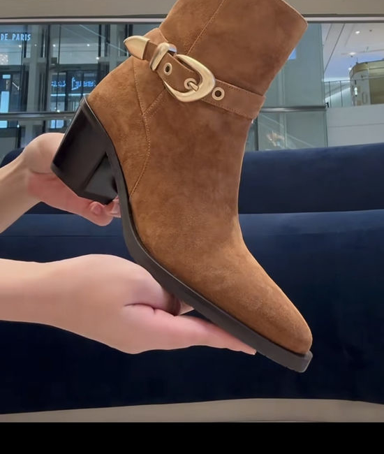 Stuart Weitzman Cowhide Chelsea Ankle Boots with Non-slip Tread Sole