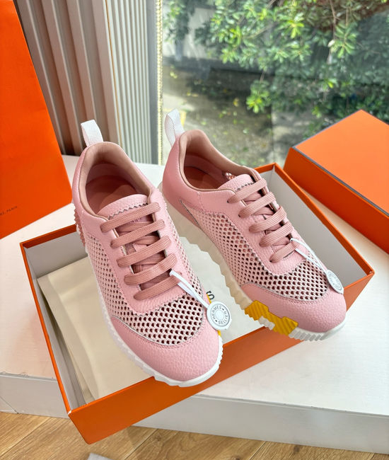 Hermes Breathable Leather Mesh Upper Comfortable Casual Sneakers Durable