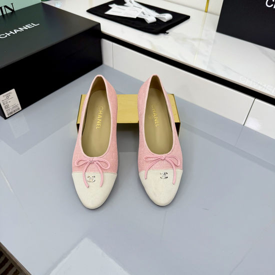 Chanel Classic Two Tone Genuine Leather Ballet Flats