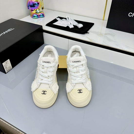 Chanel Classic Black and White Casual Board Shoes with Breathable Design
