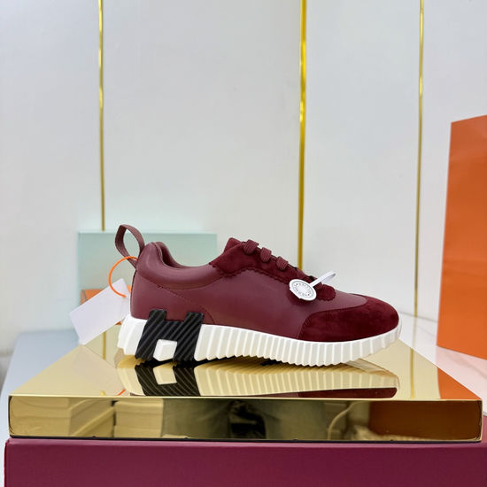 Hermes Suede Canvas Casual Athletic Shoes Comfortable Walking Sneakers
