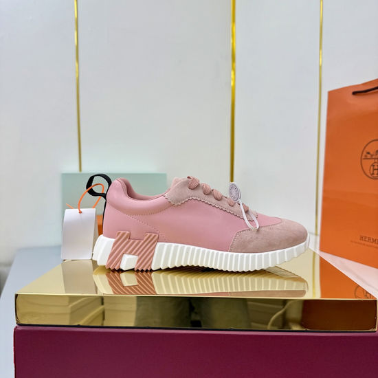 Hermes Suede Canvas Casual Athletic Shoes Comfortable Walking Sneakers
