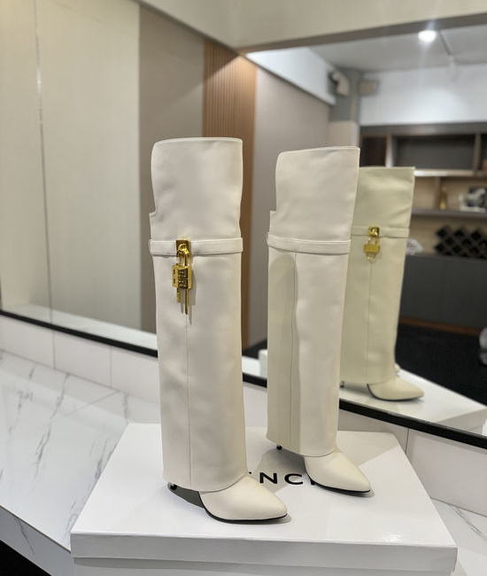 Givenchy Premium Leather Over-the-Knee Boots With Decorative Buckle