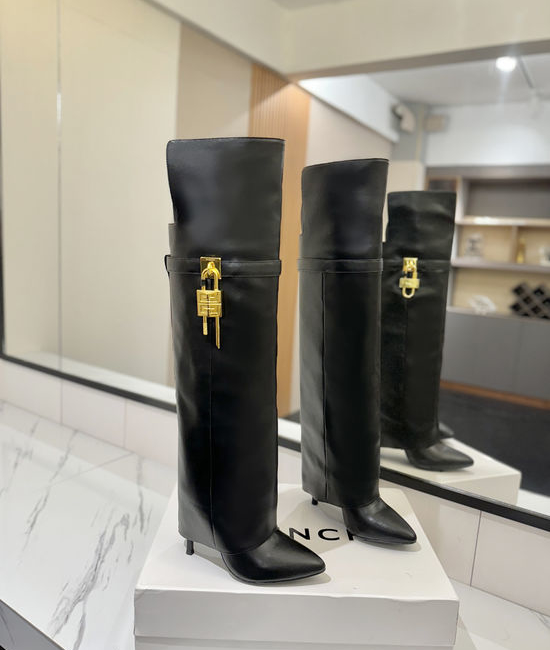 Givenchy Premium Leather Over-the-Knee Boots With Decorative Buckle