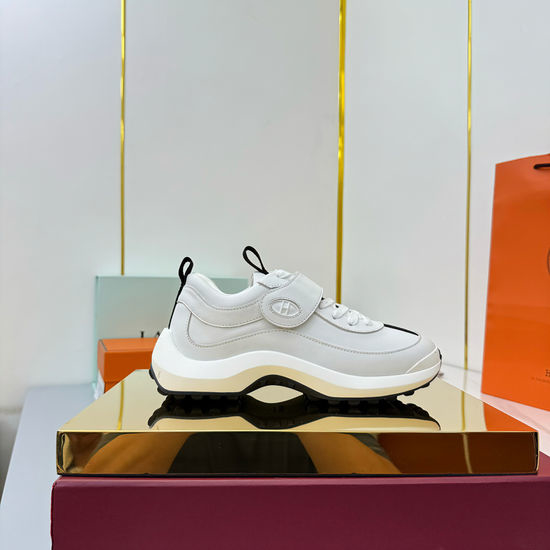 Hermes Leather Magic Tape Comfort Casual Sneakers