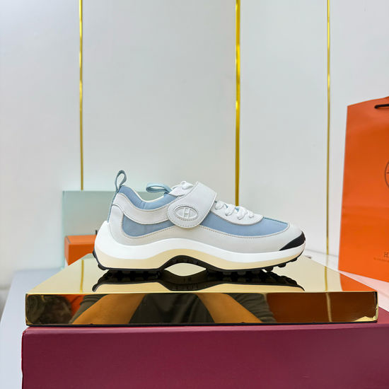 Hermes Leather Magic Tape Comfort Casual Sneakers