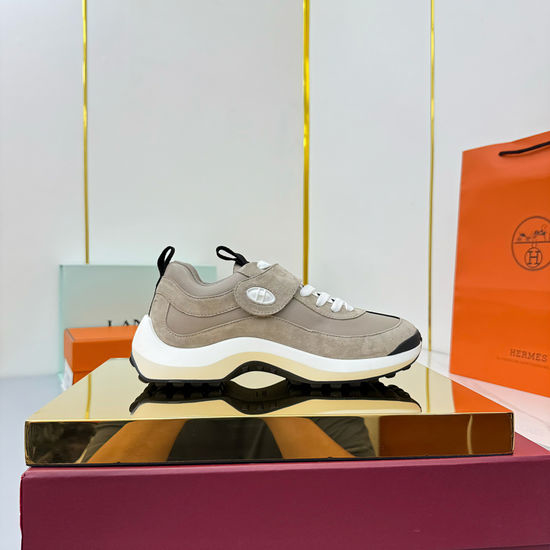 Hermes Suede Leather Casual Comfort Walking Sneakers