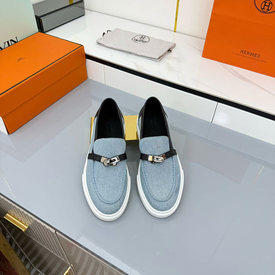 Hermes Premium Leather Casual Sneakers With Adjustable Straps