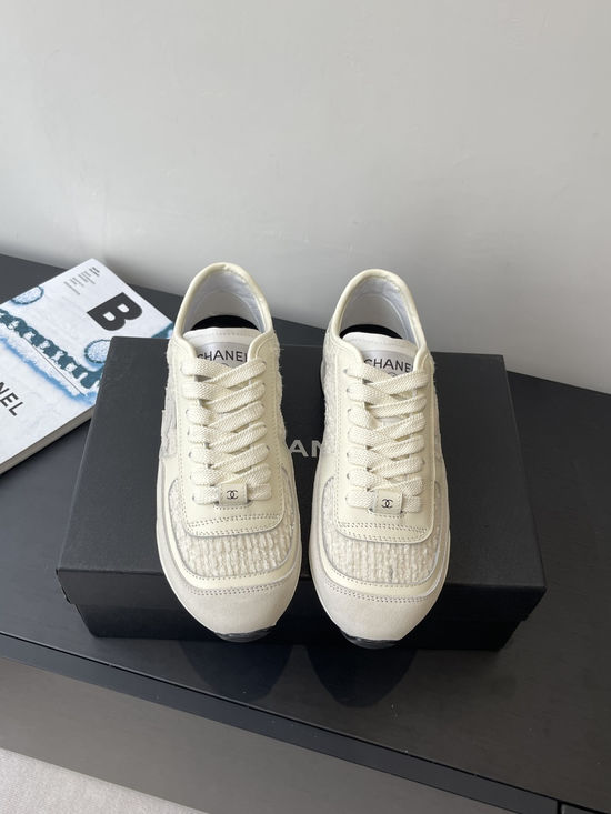 Chanel Panda Color Casual Sneakers Cashmere Upper Sheepskin Lining