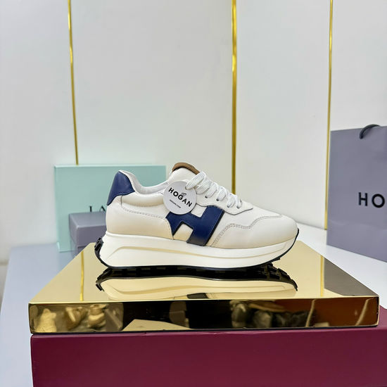 Hogan Thick Sole Casual Sports Shoes With Color Block Design