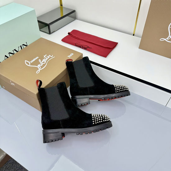 Louis Vuitton Premium Rivet Decor Ankle Boots with Durable Two-tone Sole