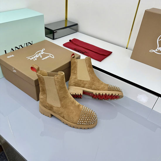 Louis Vuitton Premium Rivet Decor Ankle Boots with Durable Two-tone Sole