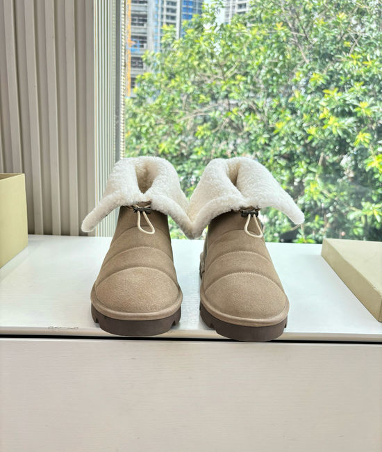 Brunello Cucinelli Luxury Sheepskin Mountain Boots with Beaded Eyelets