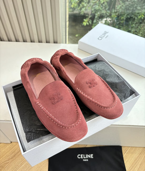 Celine Soft Suede Slip On Loafer Comfortable Work Shoes